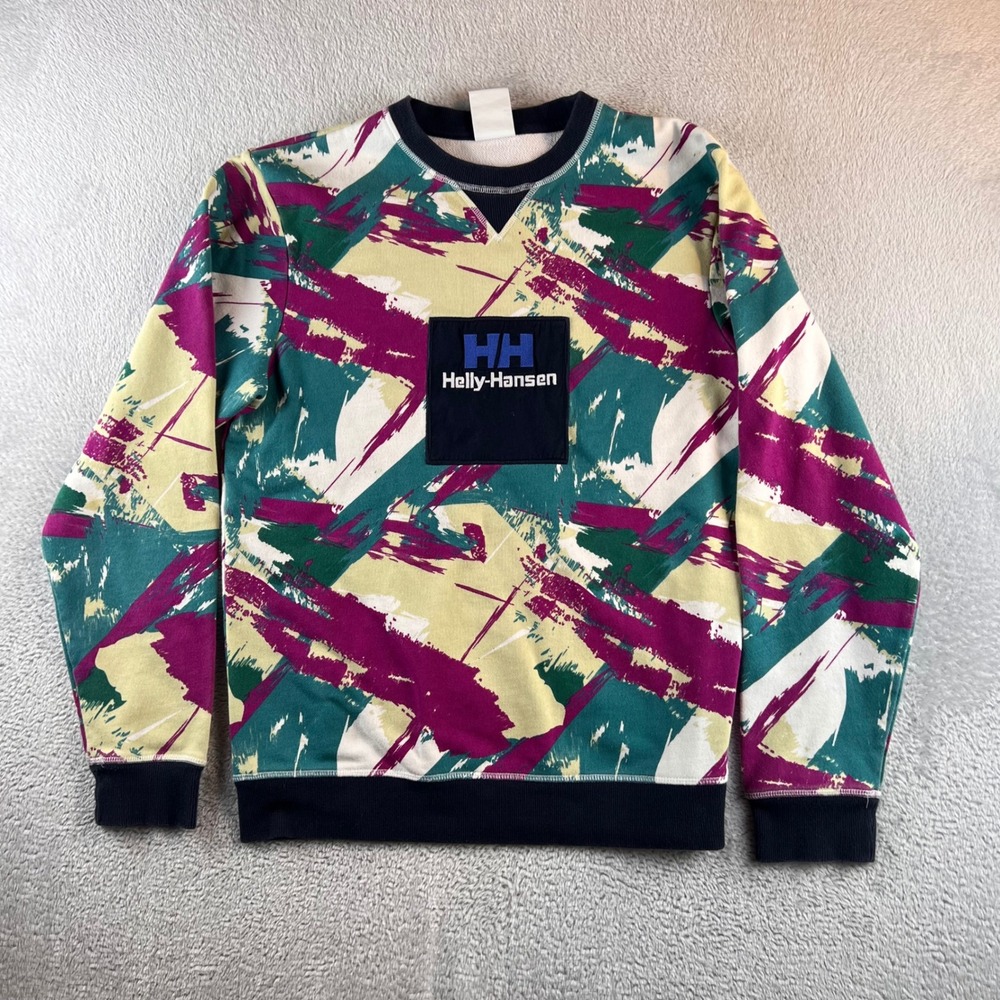 Helly Hansen Abstract Brushstroke Crewneck Sweatshirt Mens M  PG 53457 P
